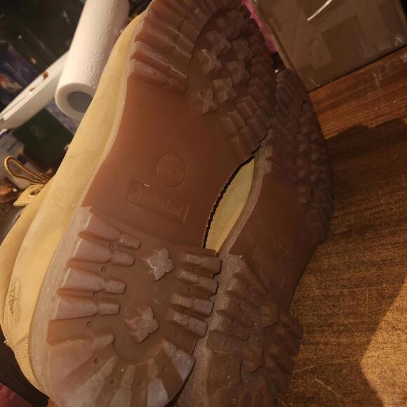 Timberland 10061 Men's Premium 6 Inch Waterproof Boots Wheat Nubuck Sz 15 Wide - Picture 5 of 7